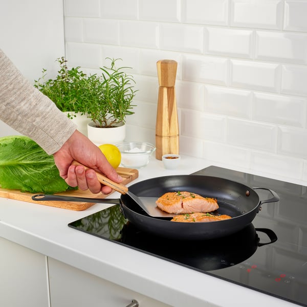 GRILLTIDER Spatule à hamburger, acier inoxydable/hêtre, 30 cm