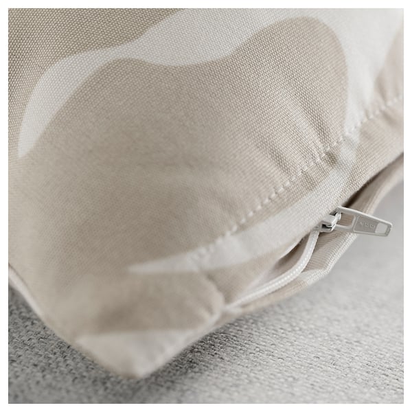GRÖNKNAVEL Housse de coussin, beige blanc/extérieur intérieur, 50x50 cm