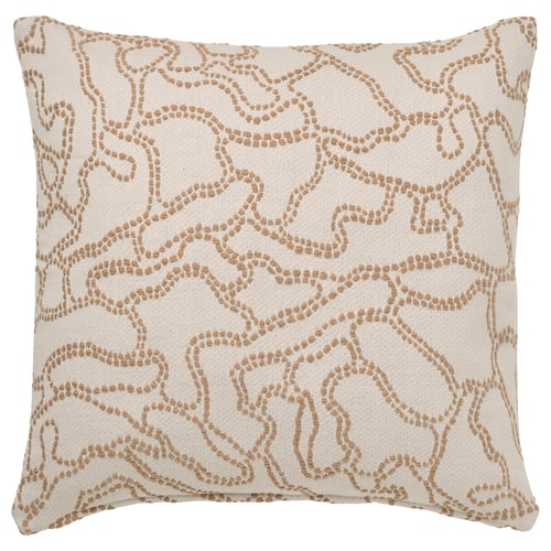 GULDFLY Housse de coussin, blanc cassé/jaune-beige, 50x50 cm