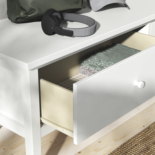 GULLABERG Banc avec rangement, blanc, 148x43x52 cm