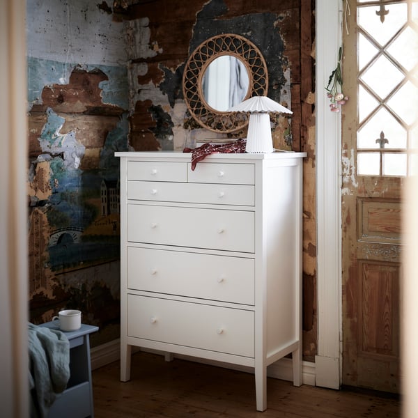 GULLABERG Commode 6 tiroirs, blanc, 89x48x122 cm