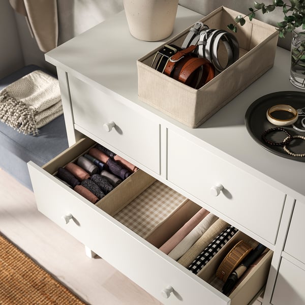 GULLABERG Commode 8 tiroirs, blanc, 168x48x100 cm