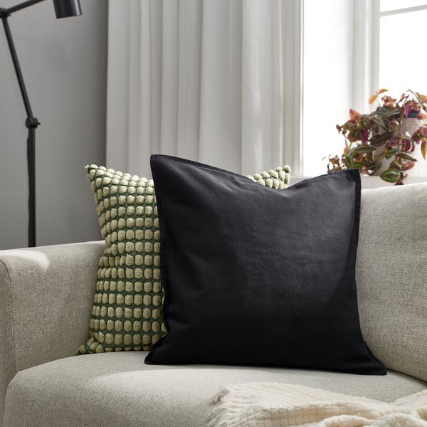 GURLI Housse de coussin, noir, 50x50 cm