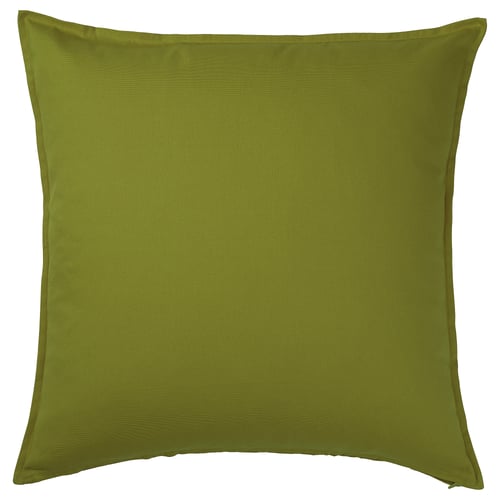 GURLI Housse de coussin, vert-jaune foncé, 65x65 cm