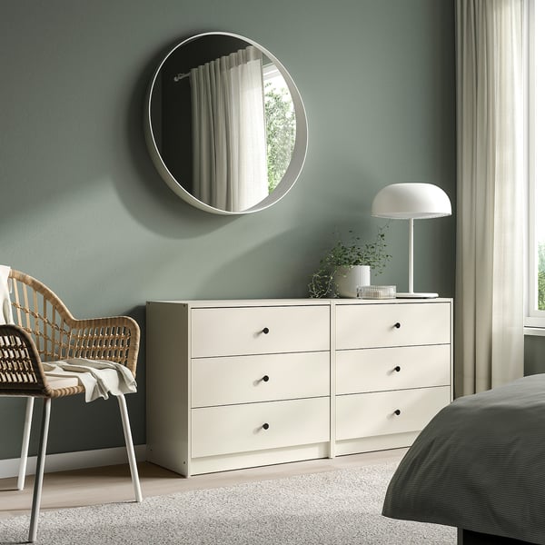 GURSKEN Commode 3 tiroirs, beige clair, 69x67 cm