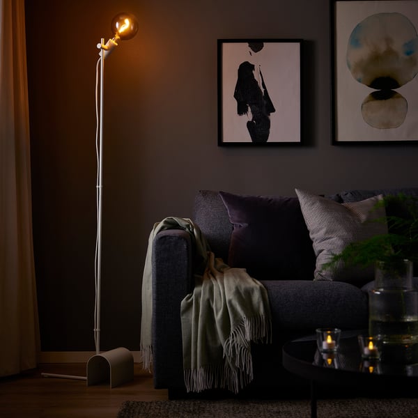 HÅRSLINGA Lampadaire, blanc