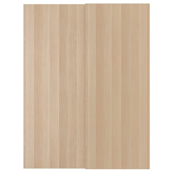 HASVIK Jeu 2 ptes coul, effet chêne blanchi, 150x201 cm