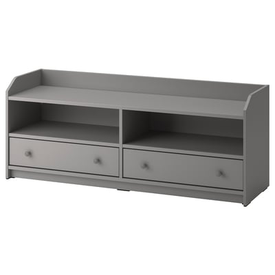 HAUGA Banc TV, gris, 138x36x54 cm