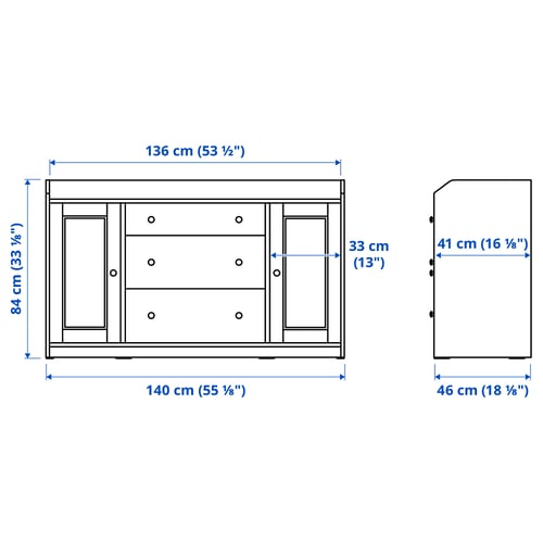 HAUGA Buffet, blanc, 140x84 cm