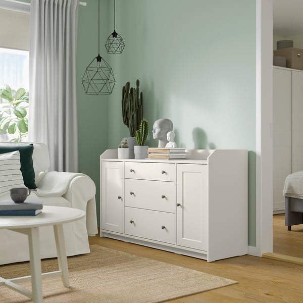 HAUGA Buffet, blanc, 140x84 cm