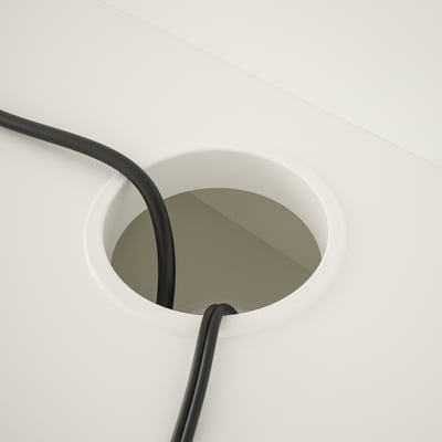HAUGA Bureau, blanc, 100x45 cm