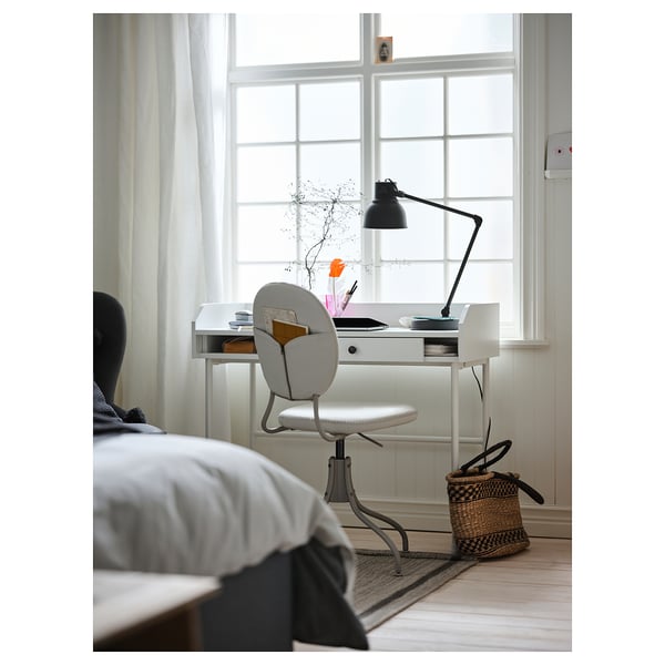HAUGA Bureau, blanc, 100x45 cm