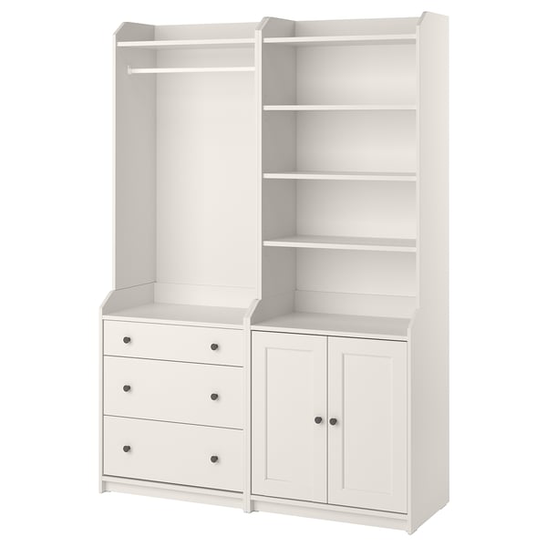 HAUGA Combinaison de rangement, blanc, 139x46x199 cm
