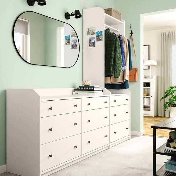 HAUGA Combinaison de rangement, blanc, 208x199 cm