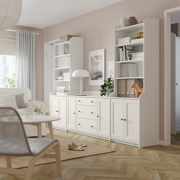 HAUGA Combinaison de rangement, blanc, 279x46x199 cm