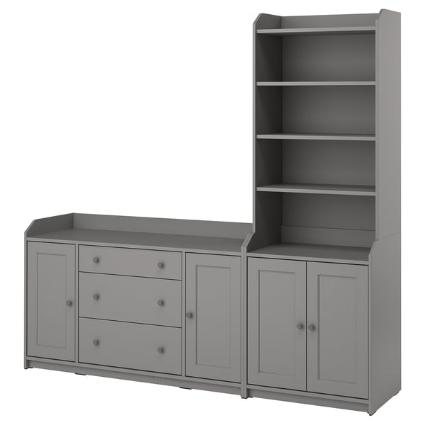 HAUGA Combinaison de rangement, gris, 210x46x199 cm
