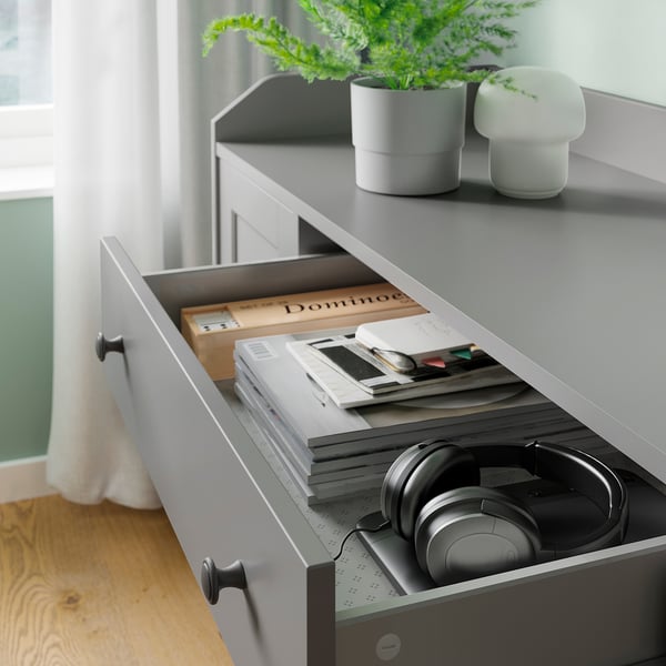 HAUGA Combinaison de rangement, gris, 279x46x199 cm