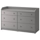HAUGA Commode 6 tiroirs, gris, 138x46x84 cm