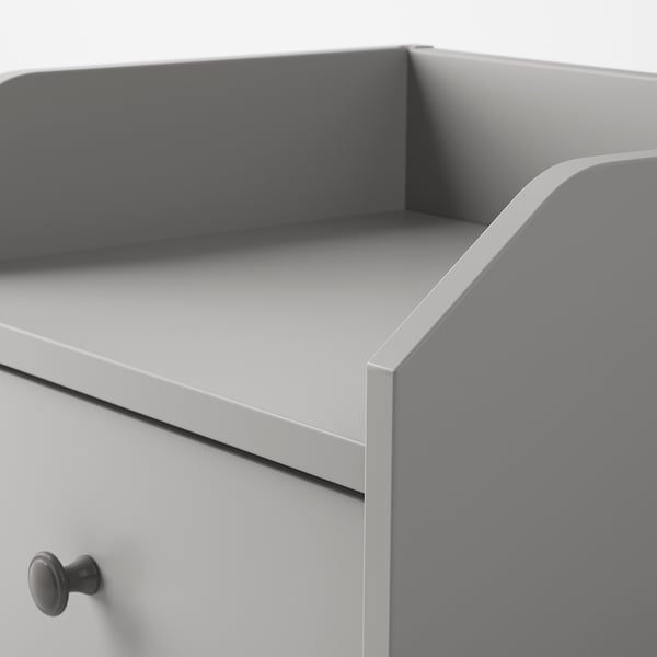 HAUGA Table de chevet, gris, 40x36 cm
