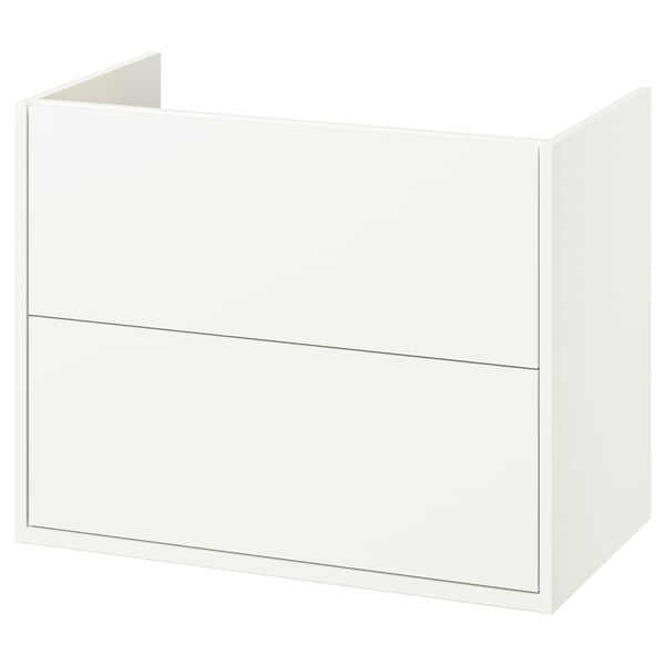 HAVBÄCK Meuble lavabo avec tiroirs, blanc, 80x48x63 cm