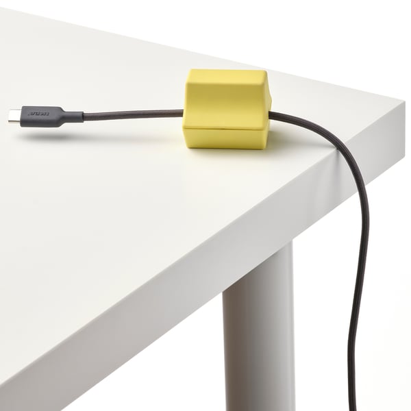HAVSKÅL Range-câble, 2 pièces, noir/jaune