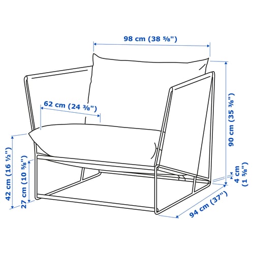 HAVSTEN Fauteuil, extérieur, beige