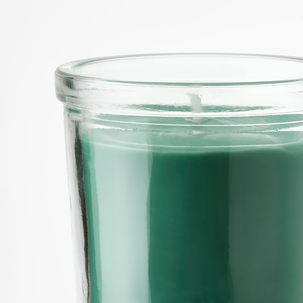 HEDERSAM Bougie parfumée dans verre, Herbe fraîche/vert clair, 20 hr