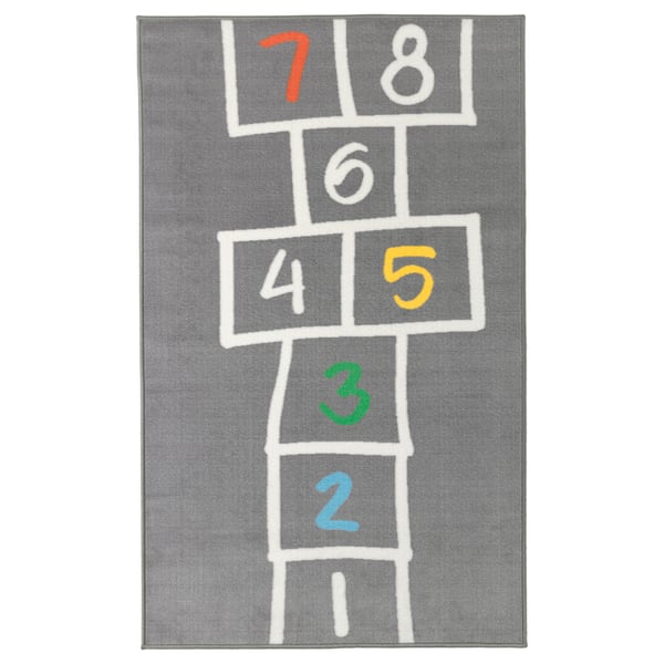 HEMMAHOS Tapis, gris, 100x160 cm