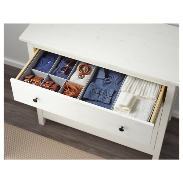 HEMNES Commode 3 tiroirs, teinté blanc, 108x96 cm