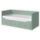HEMNES Lit banquette 2p (struct + matelas), gris vert/Åfjäll ferme, 80x200 cm