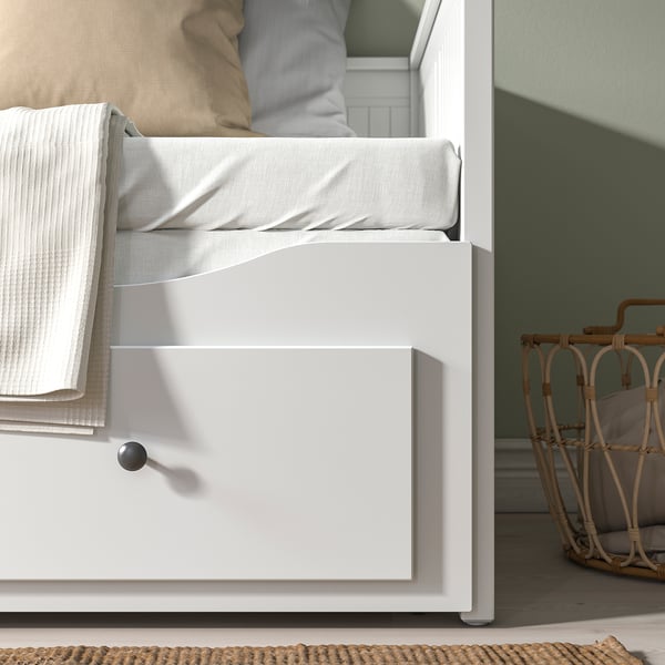 HEMNES Lit banquette 2p (struct + matelas)