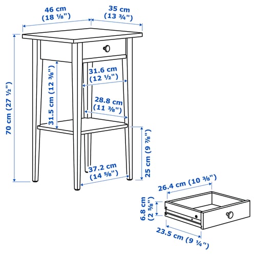 HEMNES Mobilier chambre, lot de 4, teinté blanc, 180x200 cm