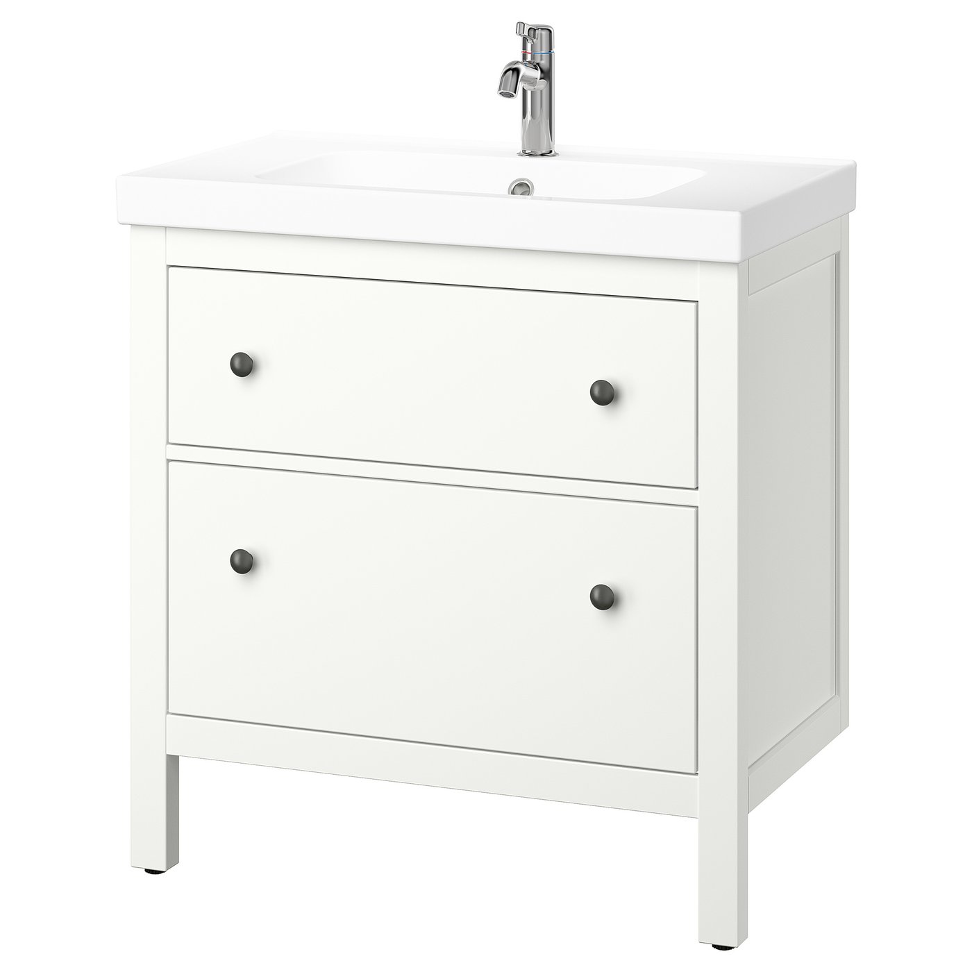 HEMNES / ORRSJÖN Meuble lavabo avec tiroirs/vasque, blanc, 82x49x89 cm