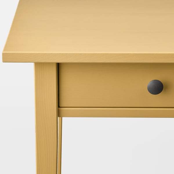 HEMNES Table de chevet, teinté jaune, 46x35 cm