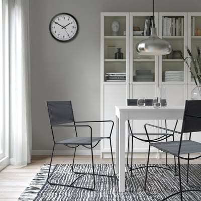 HÖGALT Chaise, noir/Älvsborg gris foncé