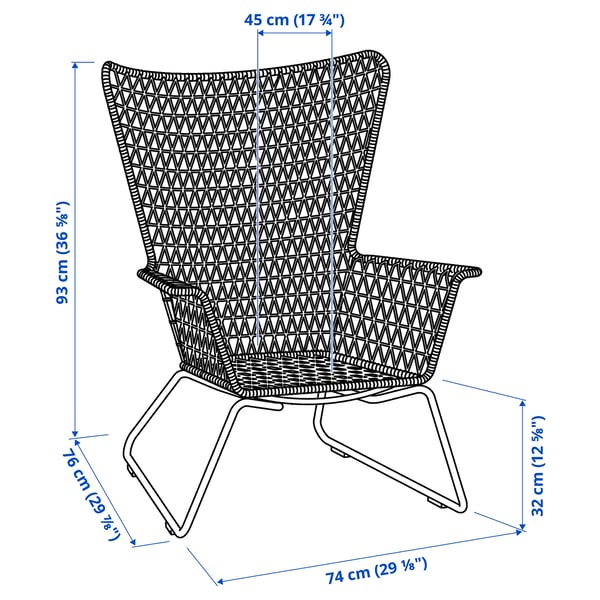 HÖGSTEN Fauteuil, extérieur, blanc
