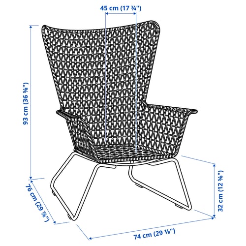 HÖGSTEN Fauteuil, extérieur, blanc