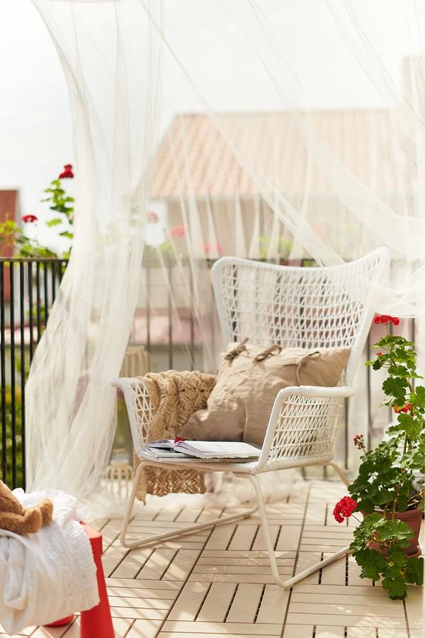 HÖGSTEN Fauteuil, extérieur, blanc