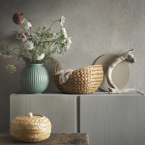 HÖKRUBBA Panier avec couvercle, bambou, 25 cm