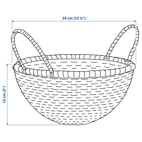 HÖKRUBBA Panier, jonc, 34 cm