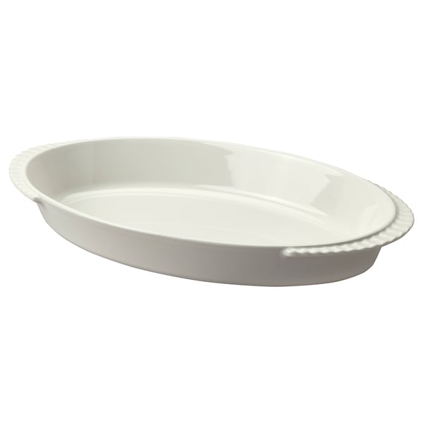 HÖSTAGILLE Plat à four, blanc cassé, 54x30 cm