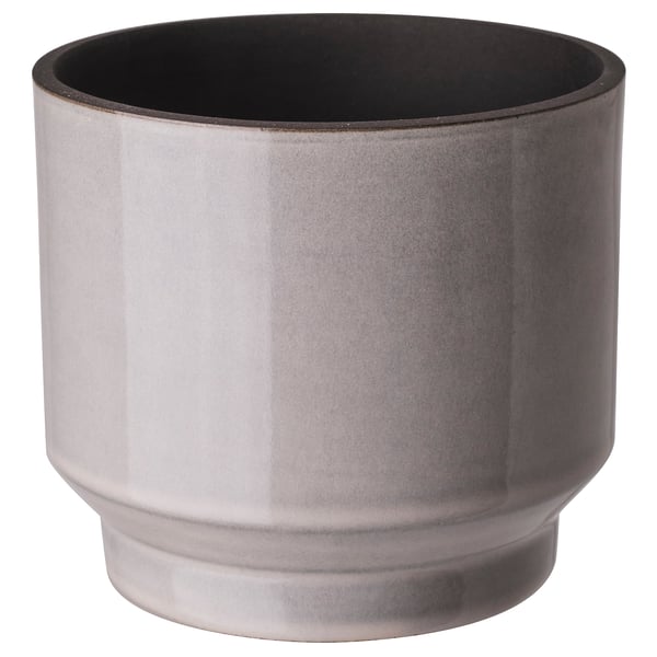 HONUNGSPALM Cache-pot, intérieur/extérieur/gris/beige, 12 cm