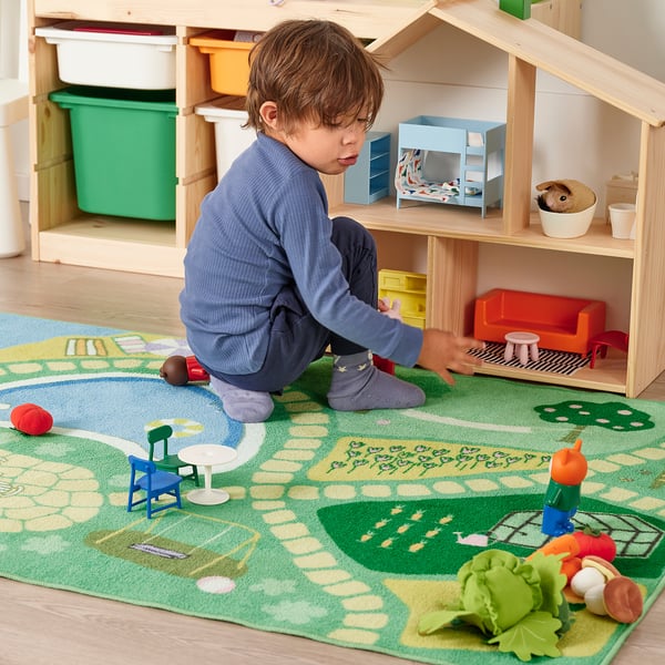 HUSSPARV Tapis, vert, 100x133 cm