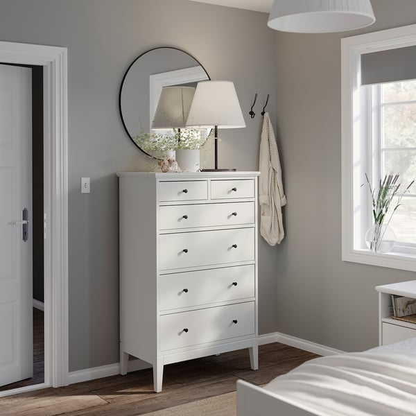 IDANÄS Commode 6 tiroirs, blanc, 84x135 cm
