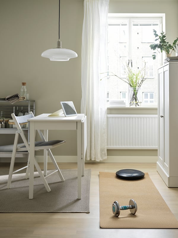 IDANÄS Table à rabat, blanc, 51/86x96 cm