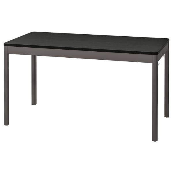 IDÅSEN Table, noir/gris foncé, 140x70x75 cm