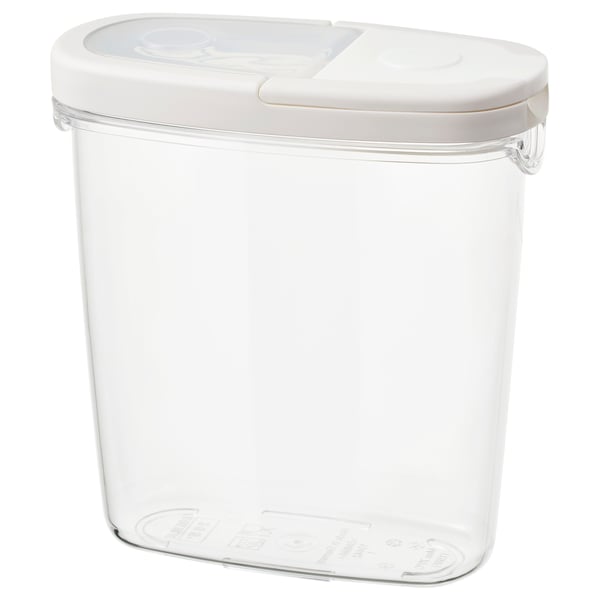 IKEA 365+ Boîte avec couvercle, transparent/blanc, 1.3 l