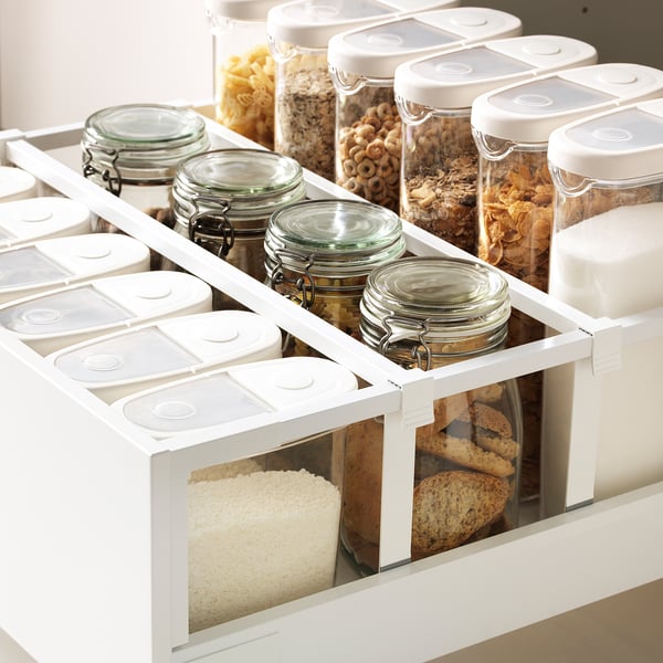 IKEA 365+ Boîte avec couvercle, transparent/blanc, 2.3 l