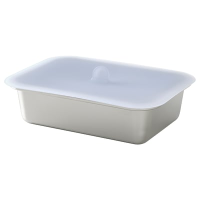 IKEA 365+ Boîte de conservation av couvercle, rectangulaire acier inoxydable/silicone, 1.0 l