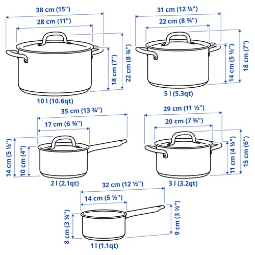 IKEA 365+ Ustensiles de cuisson, 9 pièces, acier inoxydable
